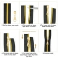 thumbnail image 4 of TSV 19.7ft Nylon Zippers Tape, Sewing Crafting Black Zipper with 30pcs Metal Sliders, 4 of 8