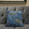thumbnail image 5 of Amrita Sen Designs CAPL727BrCDS-ZP-26x26 26 x 26 in. Two Elephants Broadcloth Indoor & Outdoor Zippered Pillow - Blue & White, 5 of 5