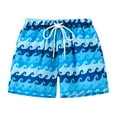 thumbnail image 2 of Gubotare Toddler Boy Swim Trunks Baby Boy Swim Trunks Cartoon Print Elastic Waist Swimming Shorts Beach Board Bathing Suit Swimwear 3T 4T (Blue,3-4 Years), 2 of 5