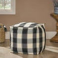 thumbnail image 2 of Prestage Modern Fabric Checkered Cube Pouf, 2 of 8