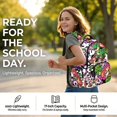 thumbnail image 6 of DISNIMO Dinosaur Print Large Capacity School Backpack, Multi Compartments with Side Mesh Pockets, Durable Bookbag for Elementary & Middle School Students, 6 of 7