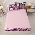 thumbnail image 4 of Homewish Pink Glitter Print Checker Zipper Full Size Comforter Sets with Fitted Sheet and 2 Pillowcases, Bow Skull Billiards Zipper Bedding Set for Women, Pink Reversible, 4-Piece, 4 of 6
