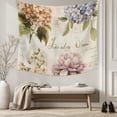 thumbnail image 5 of Spring Hydrangea Floral Tapestry for Bedroom Wall Hanging Tapestry, Vintage Botanical Flowers Ceiling Backdrop Tapestries Poster Blanket Wall Decor for Teens Room Living Room Dorm 59" x 79", 5 of 8