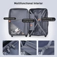 thumbnail image 4 of Luggage Sets 3 Piece, Hardside Expandable Ultra Durable PC Lightweight Carry On, Travel Suitcase Set with TSA Lock Spinner Wheels, Orange, 4 of 9