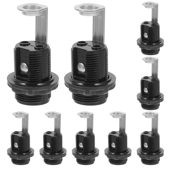 LOLIPPYY 10Pcs E12 Light Bulb Socket Black Plastic Lamp Holder Replacement for Pendant Lamps