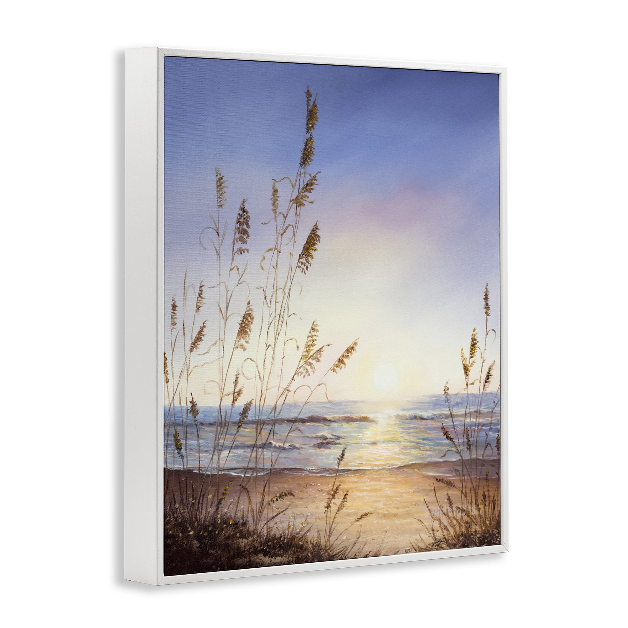 Seascape with Sunlit Grasses White Framed Giclee Art, design by Michelle Faber