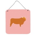 thumbnail image 1 of Highland Cow Imprimés Muraux Ou de Porte à Carreaux Roses, 6 x 6 Po., 1 of 1