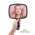 thumbnail image 2 of Hand Mirror Salon Barber Hairdressing Handheld Mirror with Handle(Square Black), 2 of 5