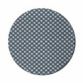 thumbnail image 1 of Japanese Mouse Pad for Computers, Floral Detailed Circles with Lines Eastern Ornament Pattern, Round Non-Slip Thick Rubber Modern Gaming Mousepad, 8" Round, Charcoal Grey Dark Blue, by Ambesonne, 1 of 2