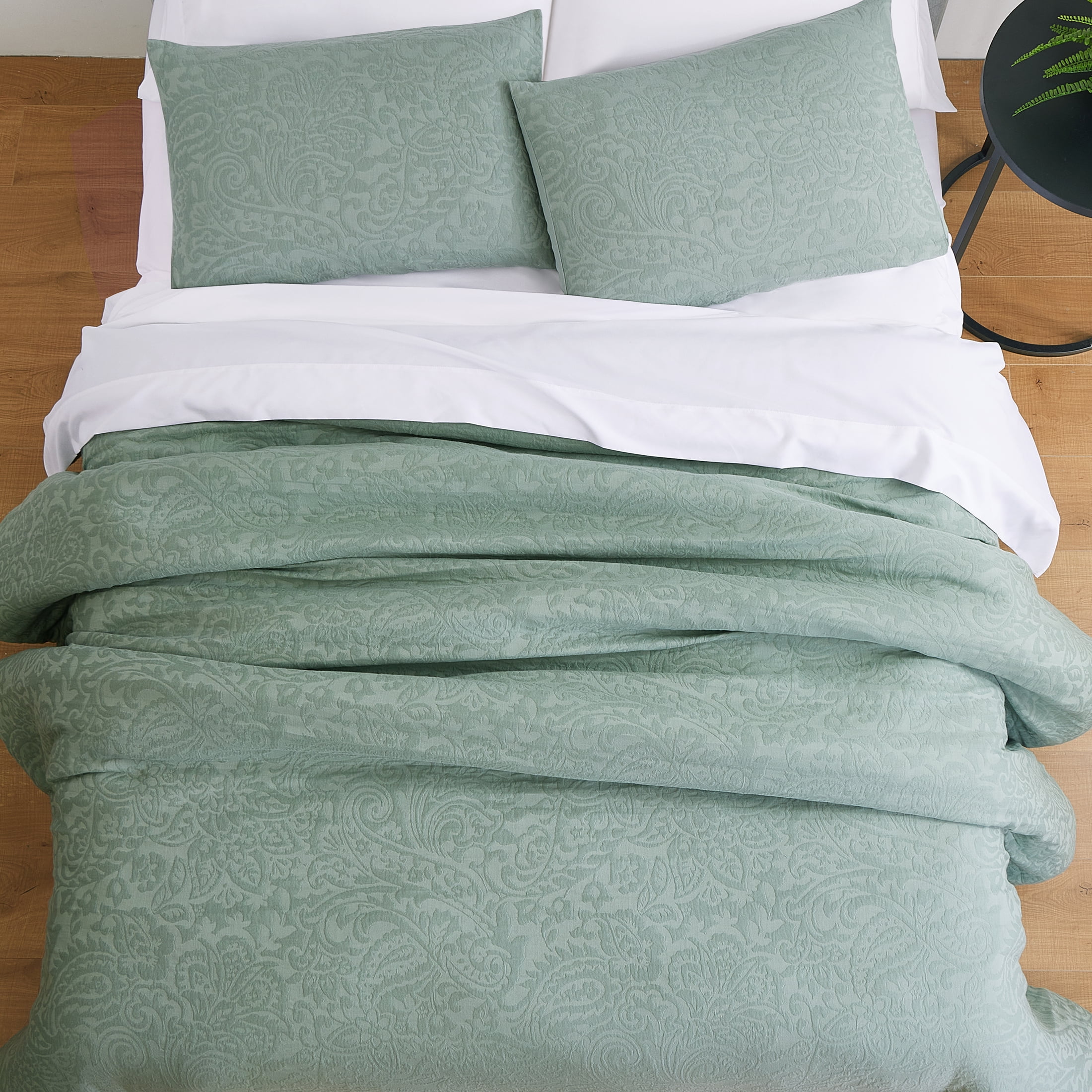 Better Homes Gardens 3 Piece Sage Floral Duvet Set King