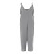 thumbnail image 2 of Gibobby Monos Holgados Mono sin mangas con cuello en V para mujer, informal, liso, de verano, con pierna ancha, pantalones con pechera, mono con botones y bolsillos con botone(Gris， XXL), 2 of 5