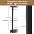 thumbnail image 2 of 2 Pack 44" Cable Railing Posts, Side Mount Deck Railing Columns, Black Pre-Drilled Metal Posts for Staircase Installation(No Cable and Handrails), 2 of 9