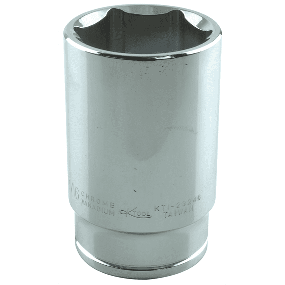 K-Tool 23246 1-7/16 x 1/2" Drive 6pt Fractional SAE Deep Chrome Socket