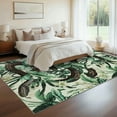 thumbnail image 3 of Assaile 8 x 10 ft Polyester Pearl Velvet Beige Green Rectangular Hallway Bathroom Entryway Kitchen Office Foldable Flower Snake Printed Modern Washable Area Rug, 3 of 8