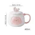 thumbnail image 2 of Taza de cerámica de estilo conejo blanco for el hogar, taza de leche for el desayuno, juego de té de la tarde, taza de café, uso diario for hombres y mujeres, 13oz(400ml), 2 of 7