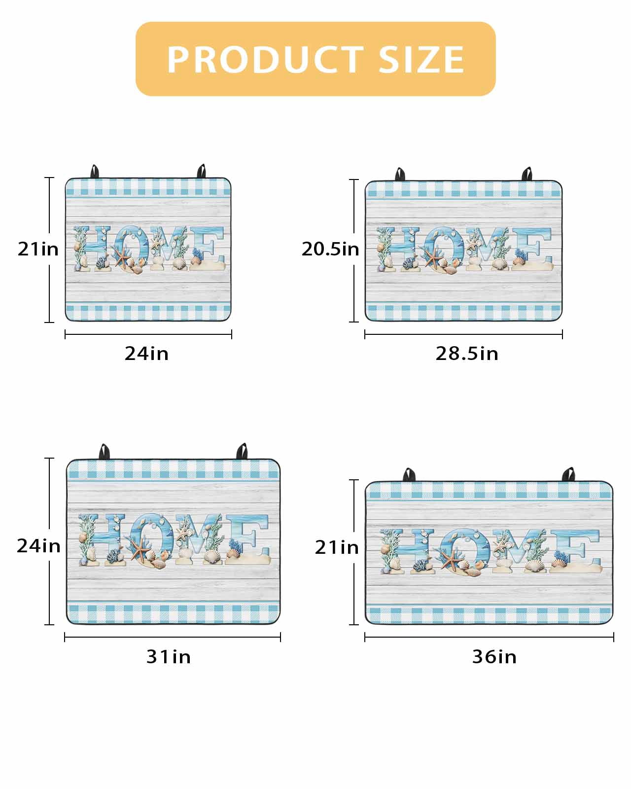 nqOlkjepod Large Induction Cooktop Protector Mat 24"x21", Coastal Summer Beach Stove Top Covers for Electric Stove, Wood Grain Blue White Plaid Stove Burner Cover Mats, Glass Top Stove Cover
