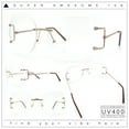 thumbnail image 2 of Luxury Fashion Rectangular Rimless Oversize Butterfly Clear Lens Eye Glasses Gold Brown, 2 of 8