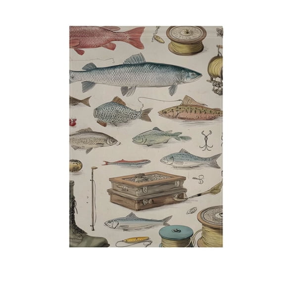 Fishing Garden Flag Double Sided 12 x 18/28 x 40 Inch Yard Flag Home Outdoor Yard Patio Lawn Decor