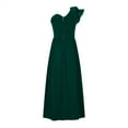 thumbnail image 3 of Women's Long Maxi Summer Dresses Sexy Ruffle One Shoulder Sleeveless Split Fit and Flare Dress Party Wedding Guest Cocktail Dress for Women 2025 Hot, 3 of 5