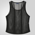 thumbnail image 5 of MIXUE Tank Tops Men Summer Mesh Solid Color Round Neck Sleeveless Athletic Slim Fit Vest Daily-Wear,Black,M, 5 of 9