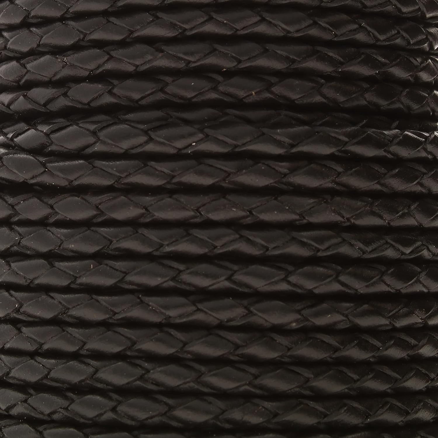 The Beadsmith Braided Bolo Cord – Black Color – 4mm Spool – 25 Yards/22.86 Meters – Machine Braided Indian Leather – Ideal for Watch Bands, Bolo Ties, Necklaces, Hair Accessories & DIY Jewelry Making