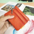 thumbnail image 3 of BE-TOOL Mini Pouch Wallet with Key Ring Zipper Multifunctional Card Case Leather Coin Purse for Men Women Gifts Orange, 3 of 3