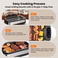 thumbnail image 5 of FREE VILLAGE Smokeless Indoor Grill,1500W Electric BBQ Grill with Smoke Extractor and Tempered Glass Lid,Removable Grill and Nonstick Grill Plates with Drip Tray,Temperature Control,Dishwasher Safe, 5 of 8
