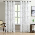 thumbnail image 3 of WARM HOME DESIGNS Sheer Floral Curtains 84 Inches Long. 2 Charcoal Printed Modern Farmhouse Curtains. Embroidered, Textured Flower Pattern Curtains for French, Country, Floral Decor. FLO Сharcoal 84, 3 of 4
