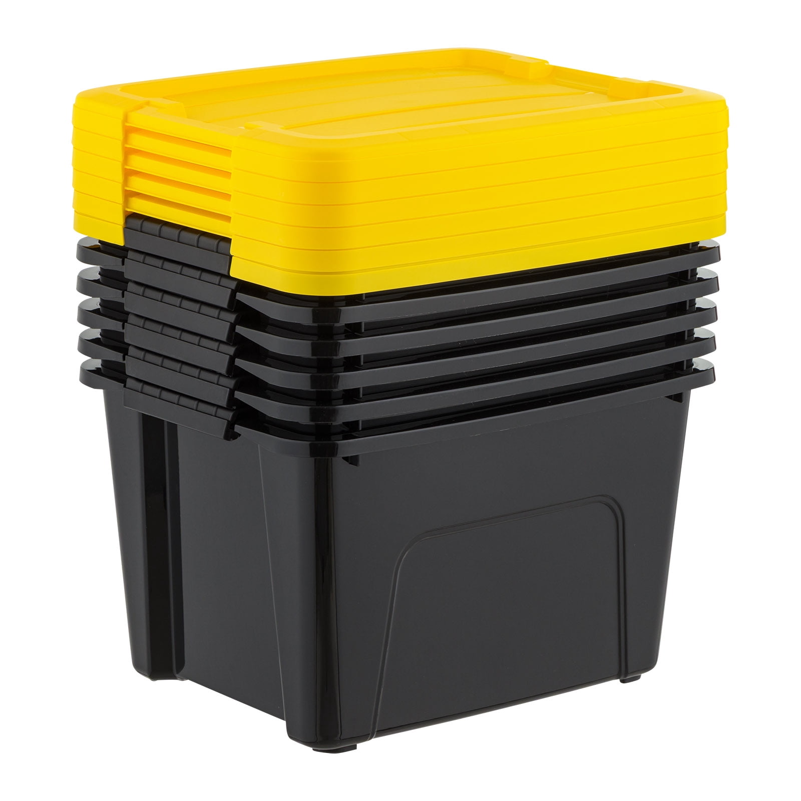 IRIS 20 Qt. Plastic Storage Bins with Lids, Stackable Storage Containers, Totes, 6 Pack