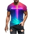 thumbnail image 2 of Styesk T-Shirts pour Hommes Mode Hommes Confortables Imprimés Manches Courtes Col Rond Blouses Chemises, 2 of 5