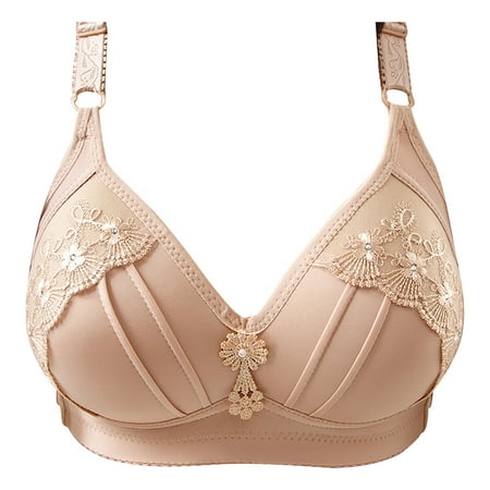 

Sehao Best Bras for Women Women s Embroidered Elastic and Breathable Underwear Without Steel Ring Polyester Push Up Bras for Women