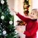 thumbnail image 1 of Adorno navideño de piruleta de espuma con diseño de rayas de lentejuelas | Decoración brillante para colgar en el árbol de Navidad con lazo, 1 of 6