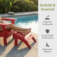 thumbnail image 2 of Folding Adirondack Ottoman set of 2, HDPE Outdoor Adirondack Chair Footrest for Outside Indoor,19.7in W, Red(Set of 2), 2 of 6