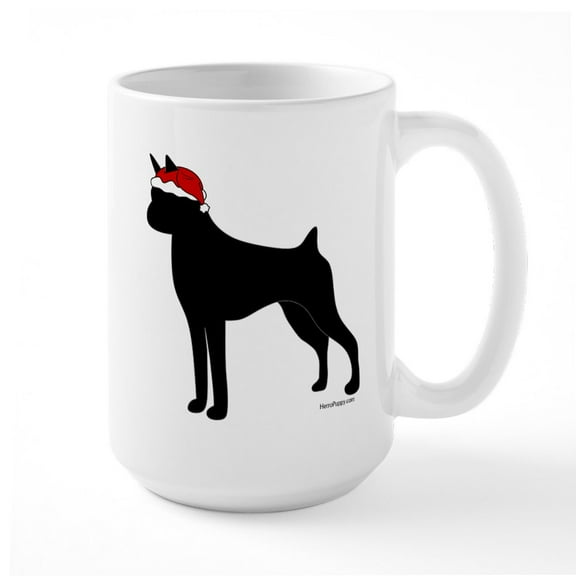 CafePress - Boxer Santa Large Mug - 15 oz Ceramic Large White Nolvety Mug