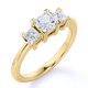 thumbnail image 1 of JeenMata Anillo de Compromiso de Corte Princesa de 1 Quilate Anillo de Compromiso de Tres Piedras: Anillo de Pasado, Presente y Futuro: Oro Amarillo de 18 K sobre Plata, 1 of 5