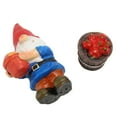 thumbnail image 3 of 2 gnomos de jardín con bendiciones de buena suerte que sostienen flores, gnomos resistentes al color, adornos de césped, estatua de barril para patio trasero., 3 of 14