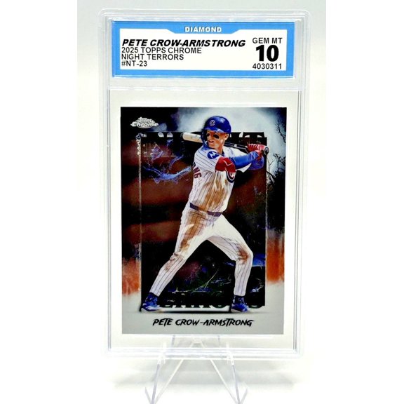 Graded 10 2025 Topps Chrome Update Series Pete Crow-Armstrong NT-23 Base Insert Chicago Cubs Baseball Card