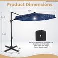 thumbnail image 2 of 10 ft Solar-Powered Cantilever Patio Umbrella with 28 LED Lights, 360° Rotation & 6-Level Tilt,Navy Blue, 2 of 8