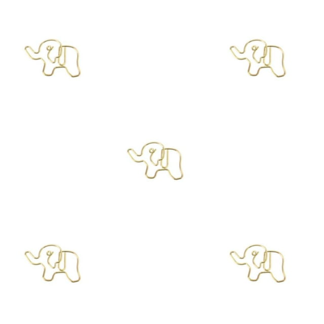 xinxixnxx 1/2/3/5 30Pcs Paper Clip Animal Shape Photo Memo Clips Cartoon Dog Bookmark Pin Kids Multicolor Decorative Adult School Elephant/Gold 5PCS