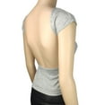 thumbnail image 6 of Open Back Tops for Women Cap Sleeve Slim Fit Going Out Top Double Lined Backless Shirt Y2K Crop Basic Tee Shirts for Casual Workout, 6 of 8