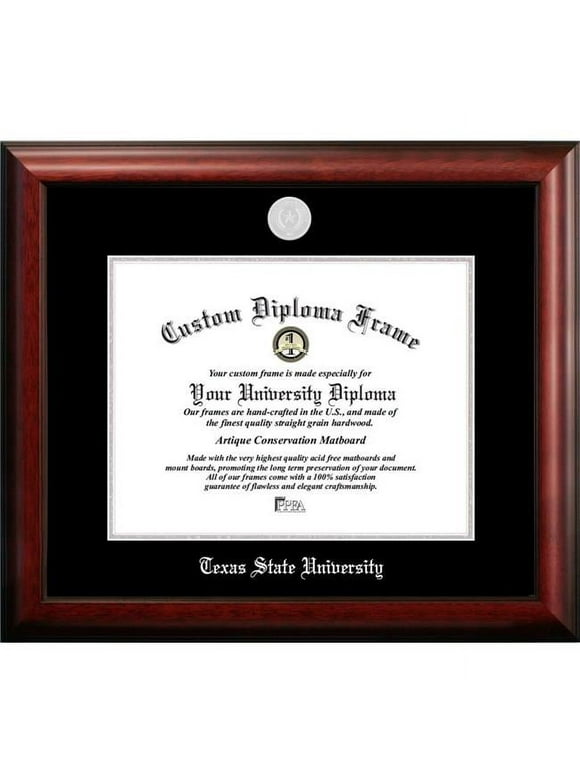 Campus Images  14 x 11 in. Texas State San Marcos University Silver Embossed Diploma Frame