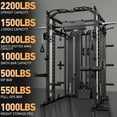 thumbnail image 3 of Mikolo Smith Machine Home Gym, 2200LBS Power Rack with 36pcs Aluminum Pulley, Functional Trainer with Dual 132LBS Weight Stack, Full Body Workout Home Gym, 3 of 15
