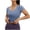 Blue, variant on Women V-Neck Workout Crop Tops Short Sleeve Base Layer Sports T-Shirt for Yoga Running and Gym Green S