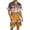 Brown, variant on Yuncity Mens Pajamas 2 Piece Long Sleeve Ice Cream Button Down Shirt With Shorts Set Silk Satin Sleepwear Loungewear Soft Comfortable Breathable Pjs S-Xxxl