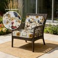 thumbnail image 2 of Outdoor Patio Cushion Covers 2 Pack Rooster Patio Chair Cushion Covers with Ties and Zipper Sunflower Waterproof Outdoor Seat Cushion Covers for Patio Furniture 22"x20", 2 of 9