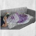 thumbnail image 6 of Yin Yang Soft Flannel Fleece Throw Blanket, Graphic Yin Yang Designed with Connecting Square Mosaic Tiles, Cozy Plush for Indoor and Outdoor Use, 50" x 60", Violet and Pale Mauve, by Ambesonne, 6 of 6