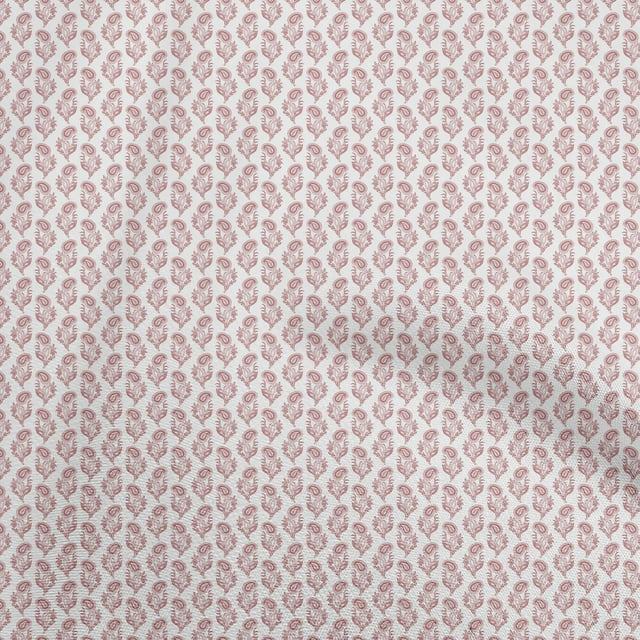 oneOone Cotton Poplin White Fabric Paisley Sewing Material Print Fabric By The Yard 56 Inch Wide