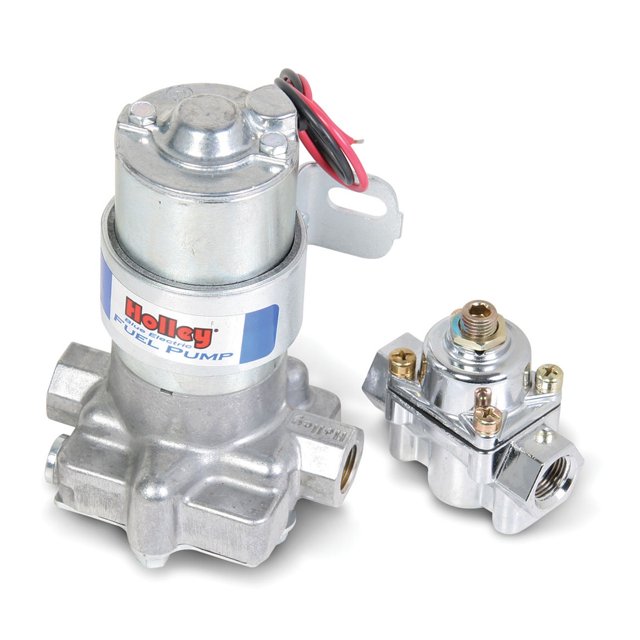 Holley Performance Fuel Pump Electric 12-802-1 14 PSI Maximum Pressure; With Regulator; 3/8 Inch NPT Inlet/Outlet; 12 Volts; Rotor/Vane