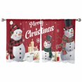 thumbnail image 6 of Merry Christmas Sheer Curtains 45 Inch Length 2 Panels Set, Semi Transparent Voile Rod Pocket Curtains for Living Dining Room Bedroom Drapes Red Xmas Snowman Snowflake Candle Winter, 6 of 8