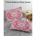 thumbnail image 3 of Boho Pink Pillow Covers King Size 2 Pack, Middle Century Boho Geometric Abstract Southwestern Soft Bed Throw Pillowcases Breathable Cooling Long Lumbar Body Pillow Sham Cover for Bed Sofa 20''x36'', 3 of 7